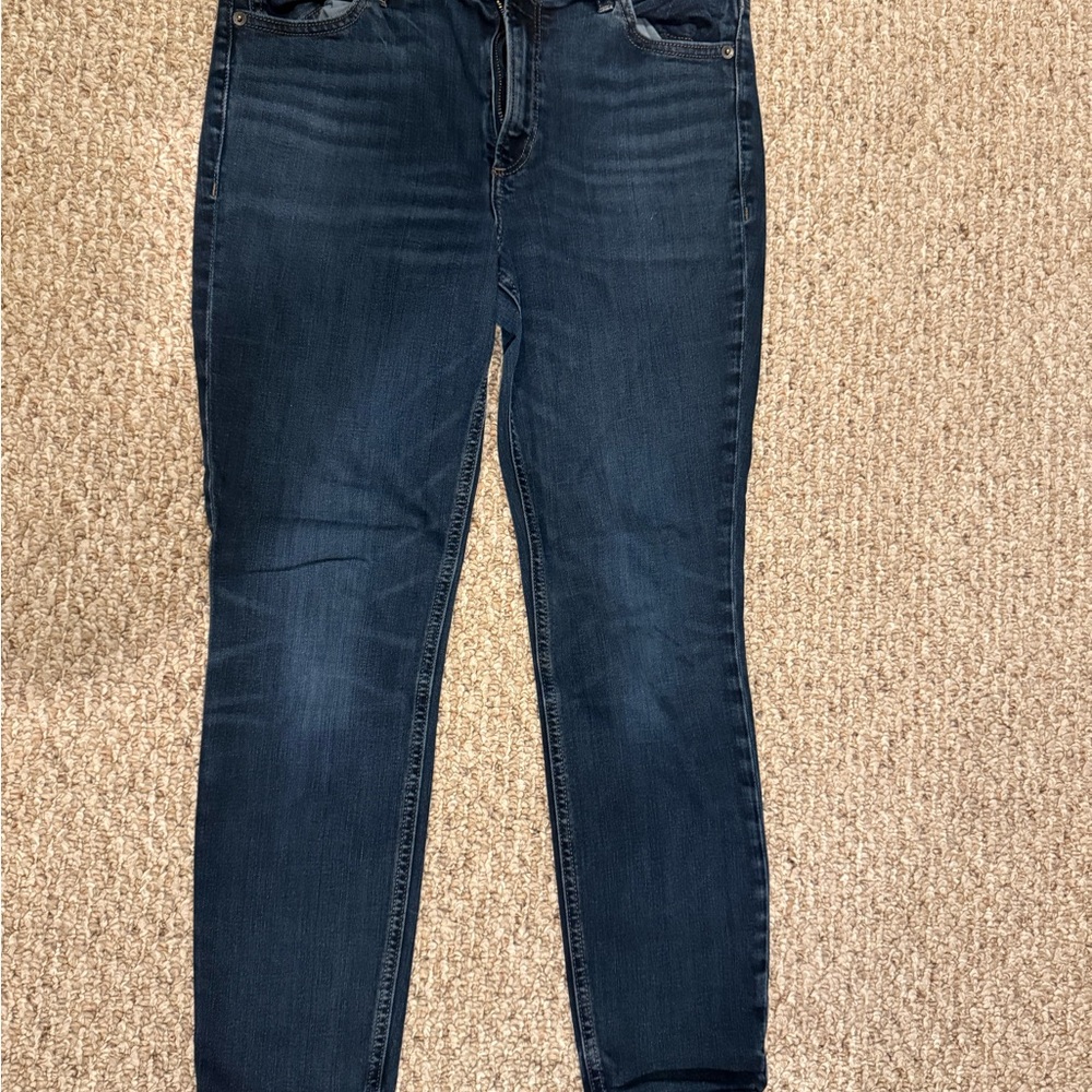 Express Blue Skinny Jeans with Stretch and Tapered Leg